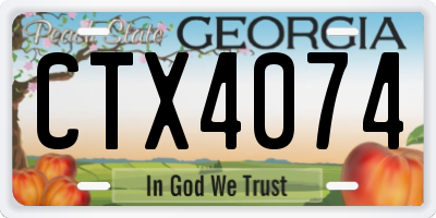 GA license plate CTX4074