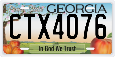GA license plate CTX4076