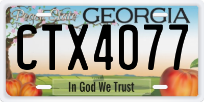 GA license plate CTX4077