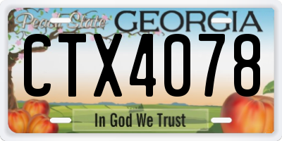 GA license plate CTX4078