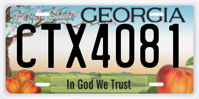 GA license plate CTX4081
