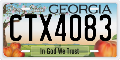 GA license plate CTX4083