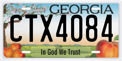GA license plate CTX4084