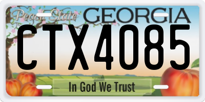 GA license plate CTX4085
