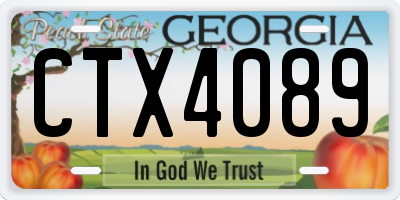 GA license plate CTX4089