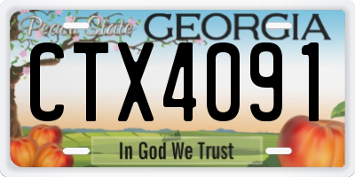 GA license plate CTX4091