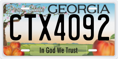 GA license plate CTX4092