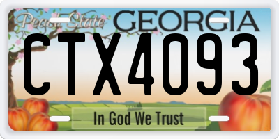 GA license plate CTX4093