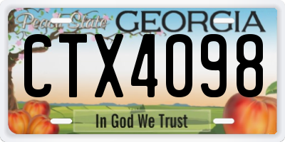 GA license plate CTX4098