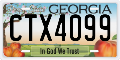 GA license plate CTX4099