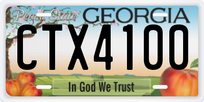 GA license plate CTX4100