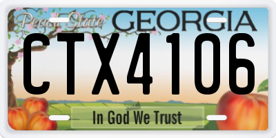 GA license plate CTX4106