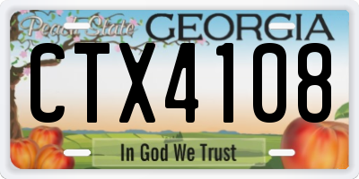 GA license plate CTX4108