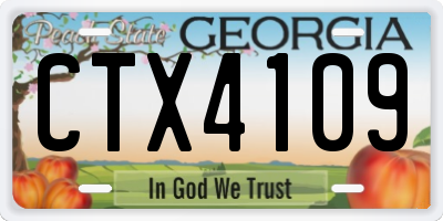 GA license plate CTX4109