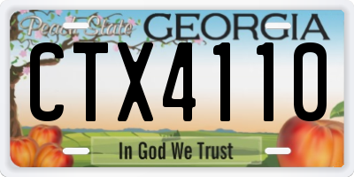 GA license plate CTX4110