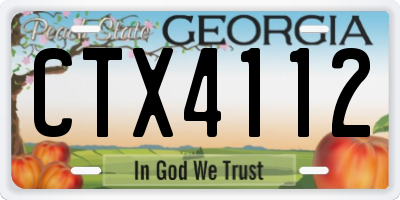 GA license plate CTX4112