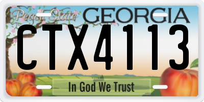 GA license plate CTX4113