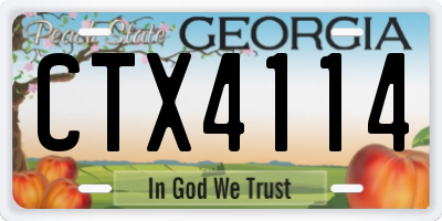 GA license plate CTX4114