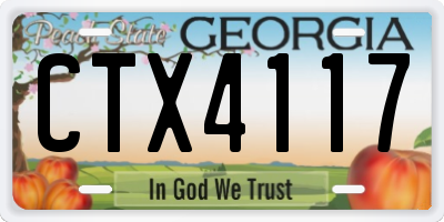 GA license plate CTX4117