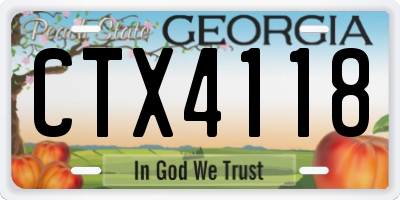 GA license plate CTX4118