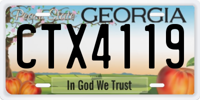 GA license plate CTX4119