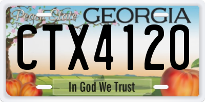 GA license plate CTX4120
