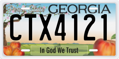 GA license plate CTX4121