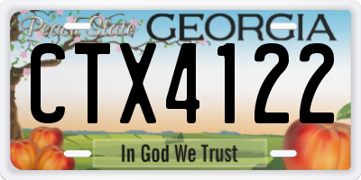 GA license plate CTX4122