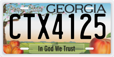 GA license plate CTX4125