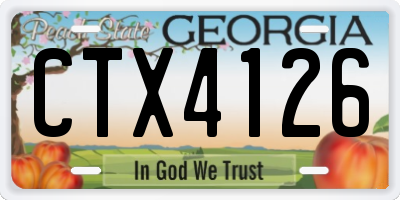 GA license plate CTX4126
