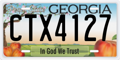 GA license plate CTX4127