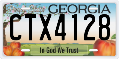 GA license plate CTX4128