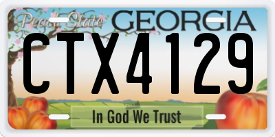 GA license plate CTX4129