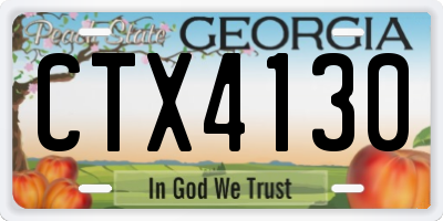 GA license plate CTX4130