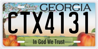 GA license plate CTX4131