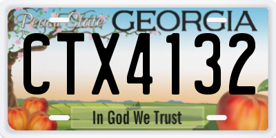 GA license plate CTX4132