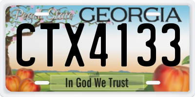 GA license plate CTX4133