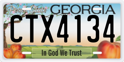 GA license plate CTX4134