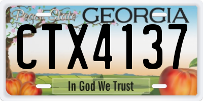 GA license plate CTX4137