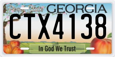 GA license plate CTX4138