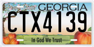 GA license plate CTX4139