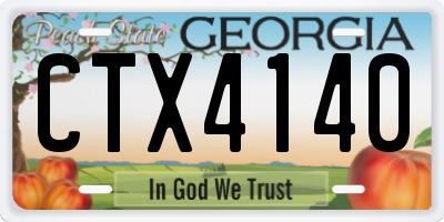 GA license plate CTX4140