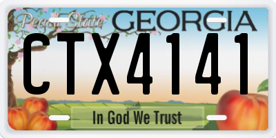 GA license plate CTX4141