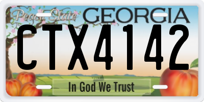 GA license plate CTX4142