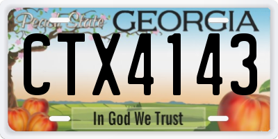 GA license plate CTX4143
