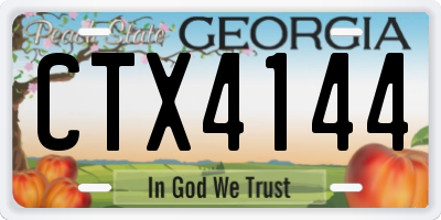 GA license plate CTX4144
