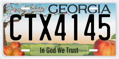 GA license plate CTX4145