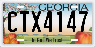 GA license plate CTX4147