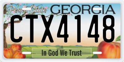 GA license plate CTX4148