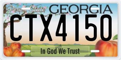 GA license plate CTX4150